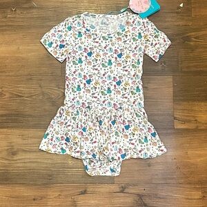 Posh Peanut Disney Princess Friend Bodysuit with Ruffle skirt